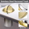 Крышка для мусорного ведра из нержавеющей стали, встраиваемая, откидная, крышка для мусора на столешницу для использования на кухне, в ванной комнате, в отеле, больнице