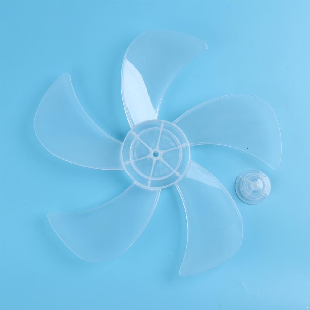 12/14 Inch Universal Plastic Silence Fan Blade 5 Leaves with Nut Cover for Household Standing Pedestal Fan Table Fan Accessories