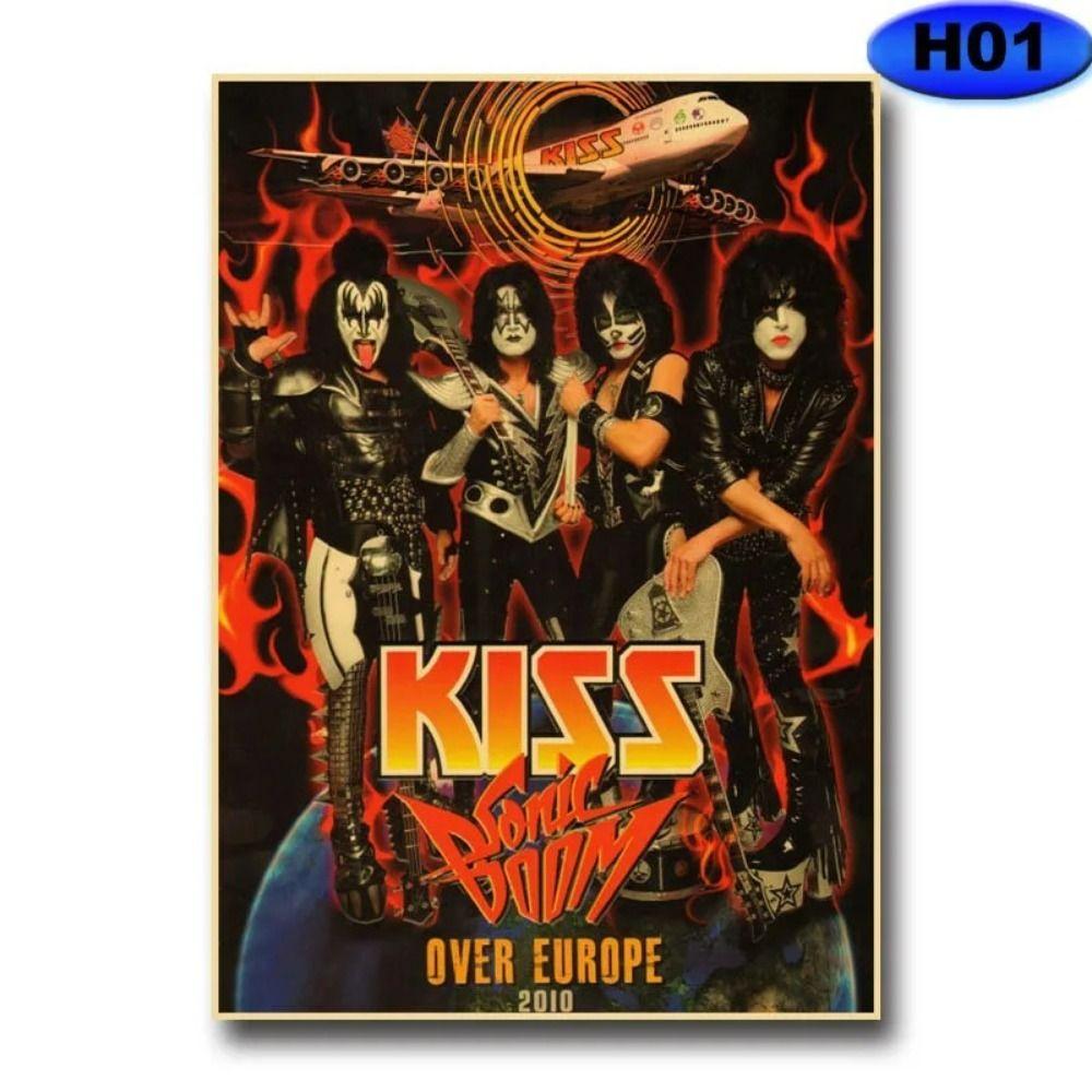 Винтажная жестяная вывеска группы KISS Хэви-метал Декор для музыкальной комнаты