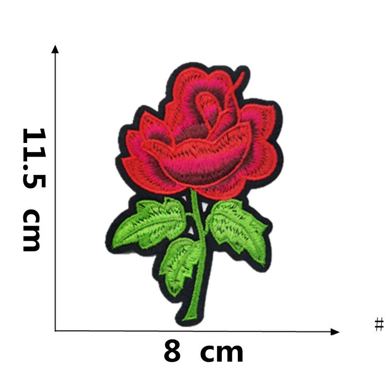 Вышитая термоаппликация из ткани «Роза и цвет сливы» для украшения одежды