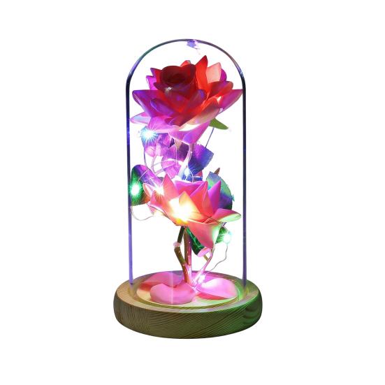 Rose Flower Gifts for Her Mom Wife Grandma Light Up Eternal Rose in A Dome Romantic Gift for Anniversary Birthday Valentine's Day Christmas