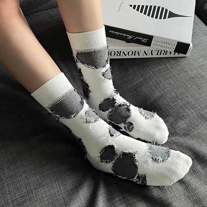 Женские белые носки Harajuku Kawaii Y2k, забавные носки, милые носки в стиле хип-хоп, мужские хлопковые носки, новинки в консервативном стиле