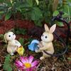 Rabbit Flush Sculpture Bunny Decor Yard Decoration Resin Bunny Figurines Home Garden Outdoor Statues Easter Rabbit Decoration