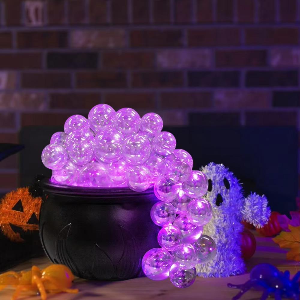 Purple Light Halloween Bubbling Cauldron Decoration Luminous Candy Jar Bubbling Pot Ornament Bar