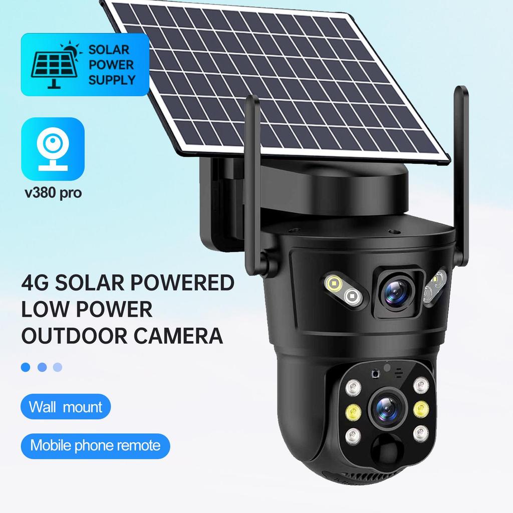 Солнечная 4G камера видеонаблюдения V380: HD-монитор для помещений и улицы