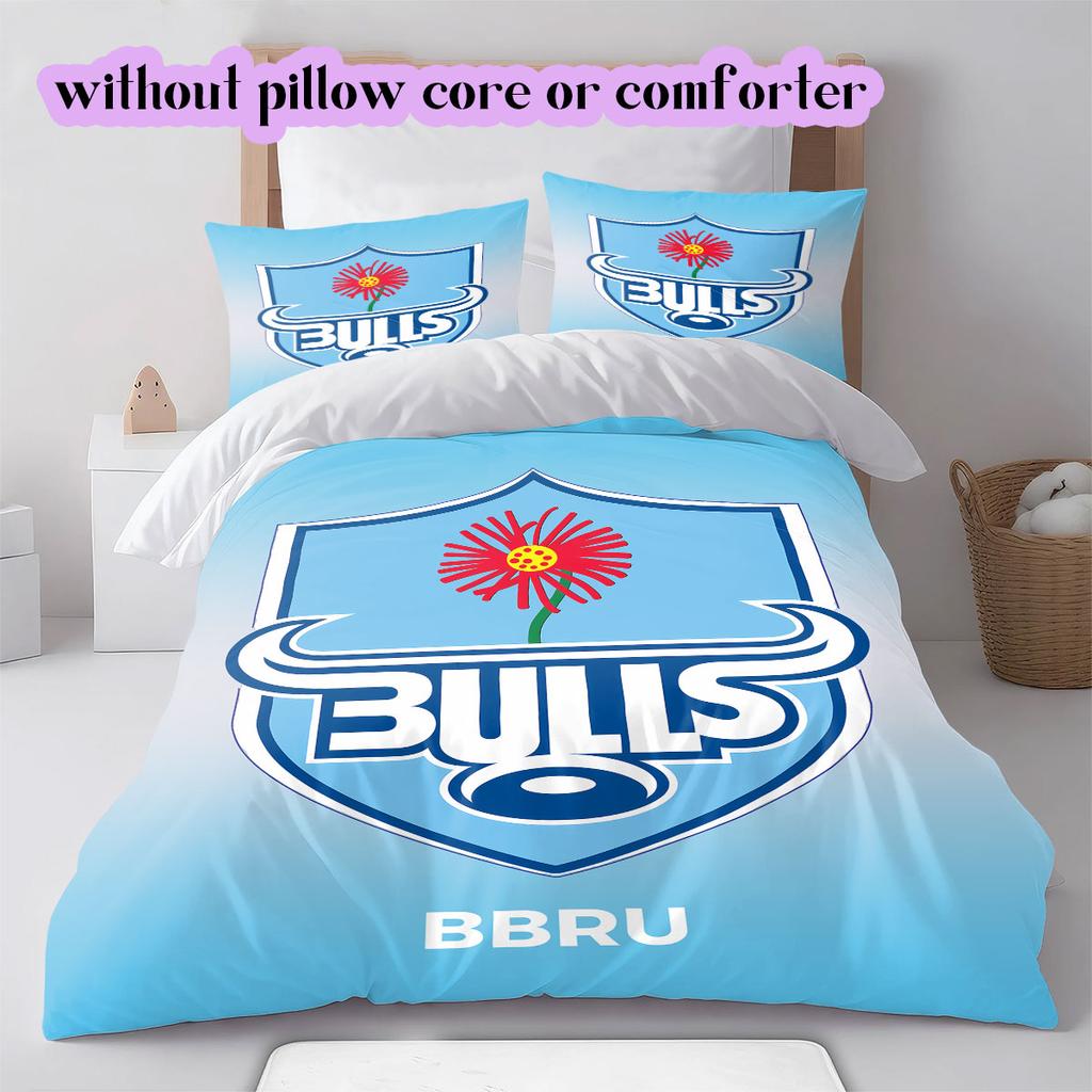 Rugby Club The Bulls Pattern Bedding,Quilt Set Quilt Cover Pillowcase Home Birthday Gift (1*duvet cover+2*pillowcase,without core)