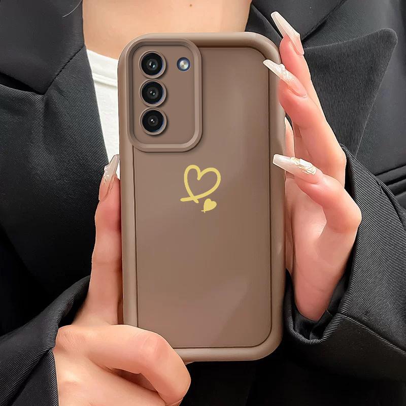 Простой Чехол для Телефона с Надписью 'Любовь' Подходит для Samsung для Galaxy S26 S25 S24 S23 S22 S20 FE Ultra Plus 5G Противоударная Задняя Крышка
