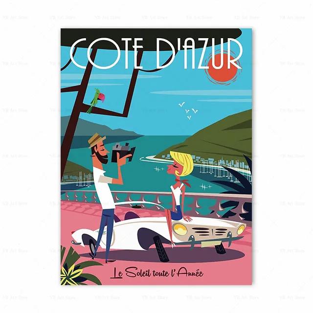 Франция Париж Прованс Амальфи Знаменитый Городской Пейзаж Принт Искусство Холст Постер Для Украшения Гостиной Домашняя Настенная Картина