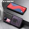 KEYSION Shockproof Armor Phone Case for VIVO V50 5G Slide Camera Lens Protection Ring Stand Phone Back Cover for VIVO V50 5G
