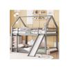 Lit Superposé - MUVOE - 140x200 Cm - Gris - Toboggan - Échelle Interchangeable