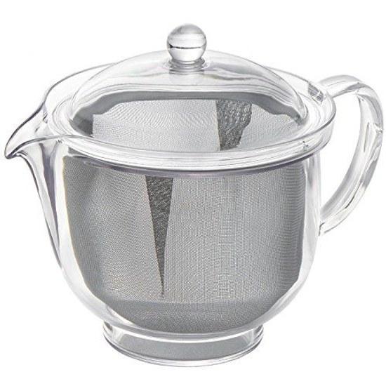 Akebono Sangyo Lightweight Unbreakable Teapot 480ml Tritan Resin Clear Stainless Mesh L Size Made Japan TW-3722