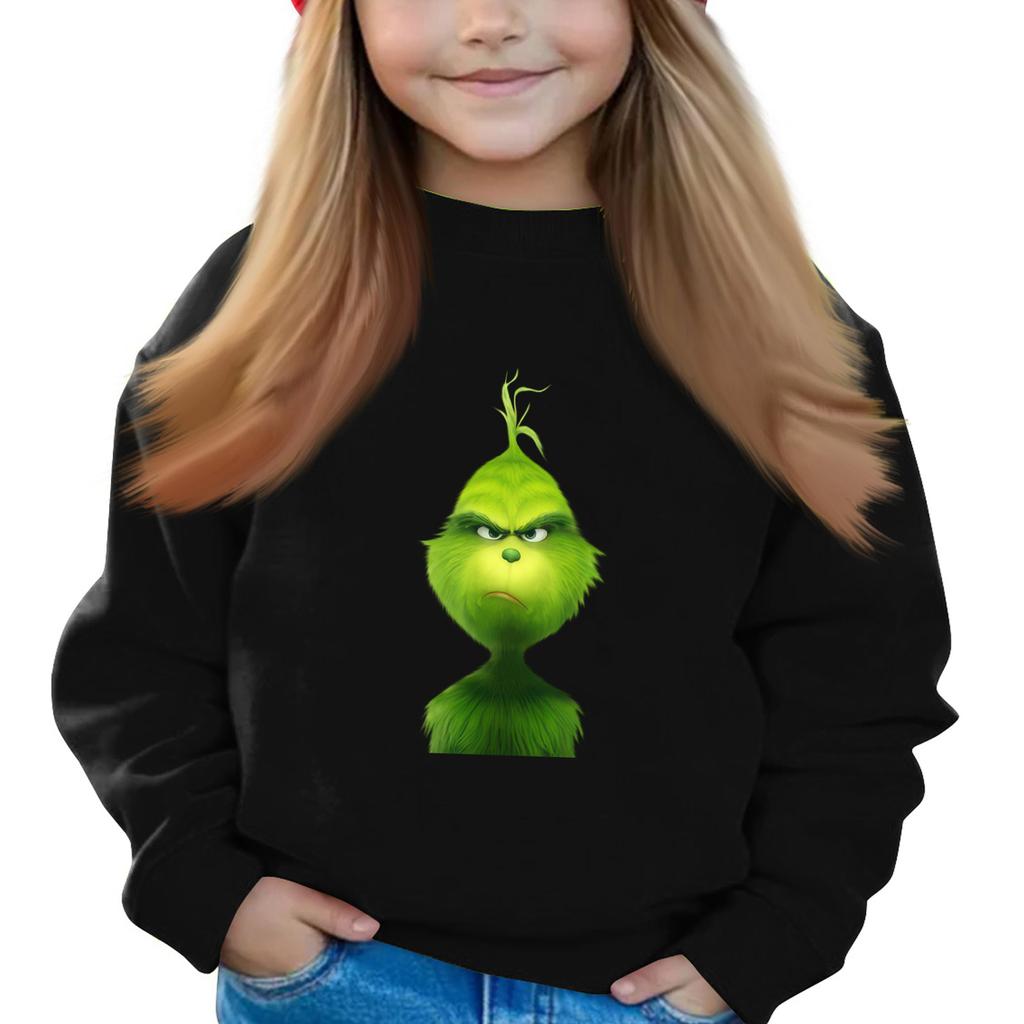 Рождественские пуловеры с круглым вырезом для девочек, детские топы с принтом