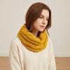 Solid Color Knitted Scarf Neck Wraps Warm Scarves Simple Wool Bib  Women