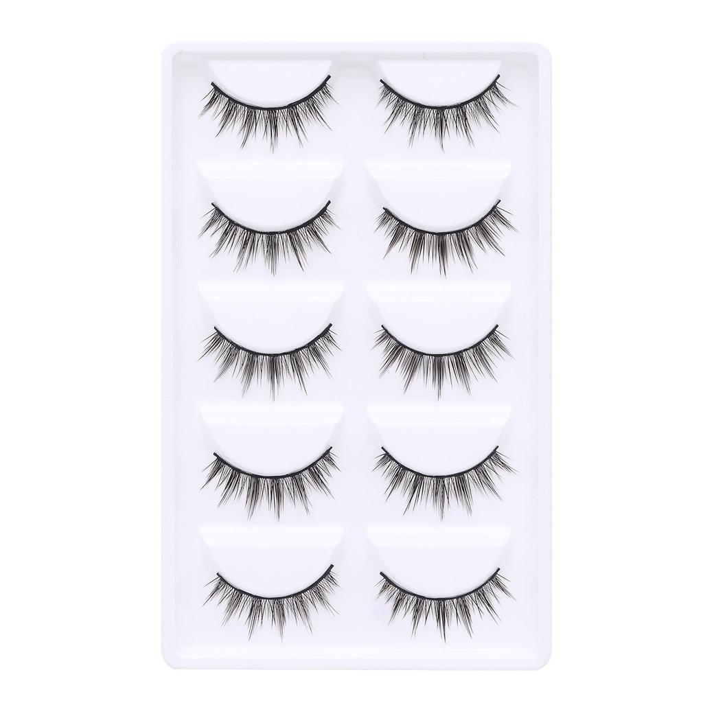 Dense Black False Eyelashes - Natural, Full Strip for Cosplay/Comic, Ideal for Beginners and Cross-Border Styles.