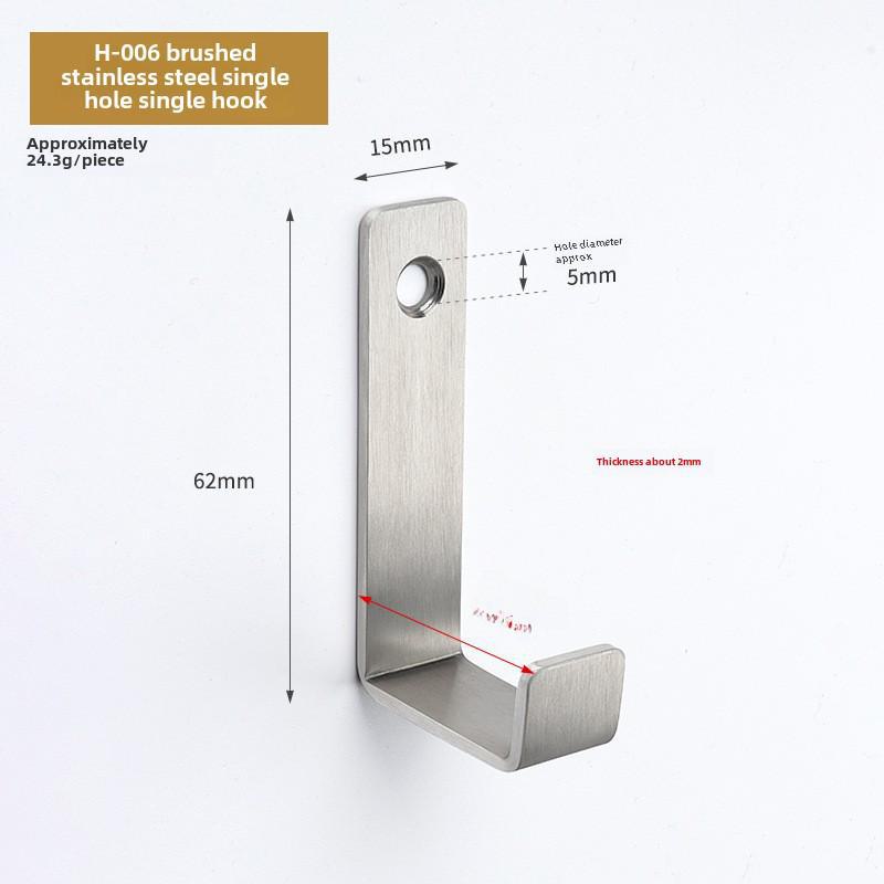 Black Stainless Steel Wall-Mounted Clothes Hook for Bathroom, Kitchen, or Door