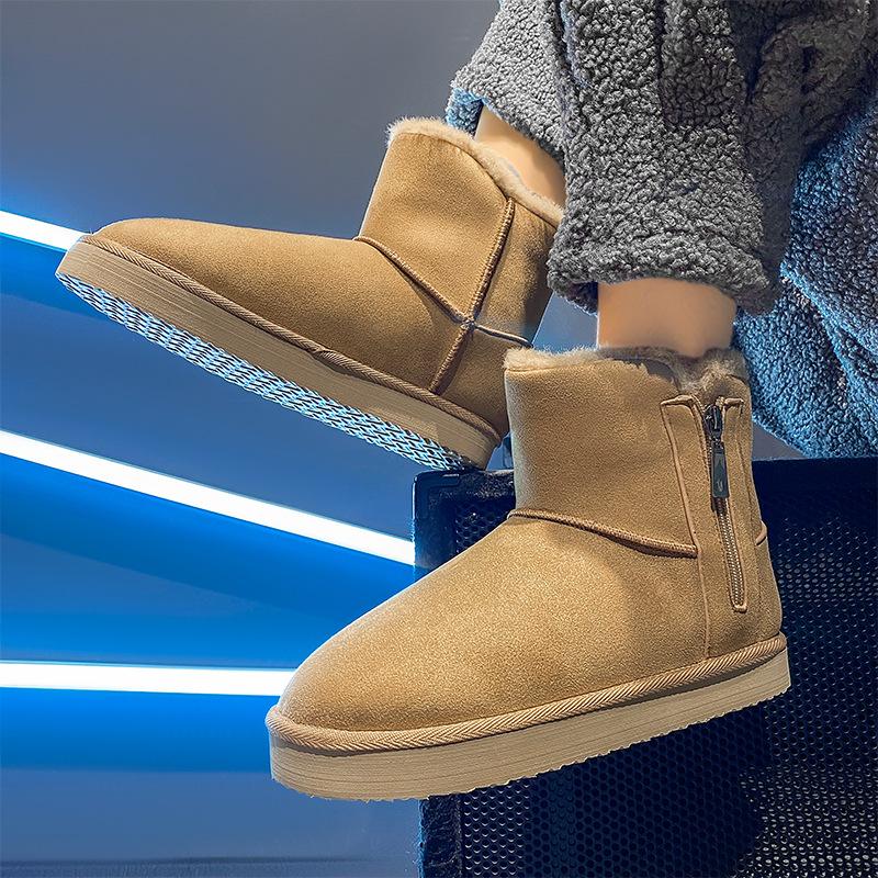 Зимние мужские бархатные теплые зимние сапоги женские хлопковые мопсы мягкие утолщенные пушистые сапоги мужские сумки и хлопковые мопсы прямые продажи с фабрики