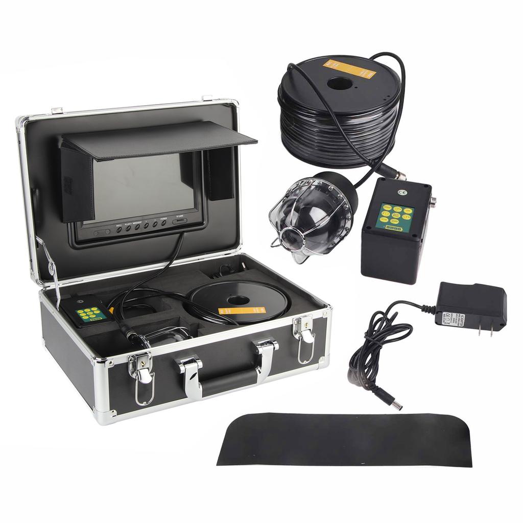 9in DVR 50m Underwater Video Camera IP68 Waterproof 20 Lamps 360 Degrees  Rotating Dome Panoramic with 16G