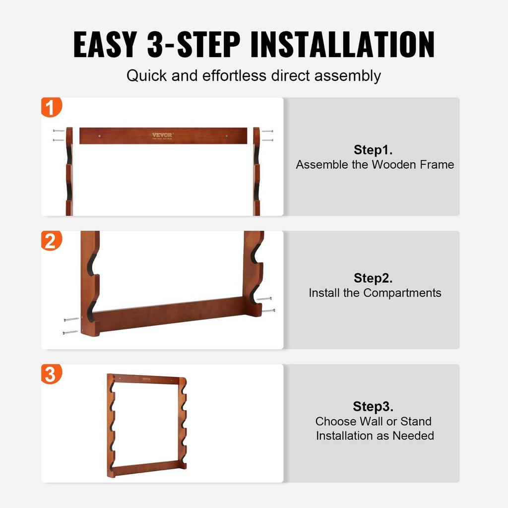 Gun Rack 5-Slot Wood Gun Rack Wall Mount Gun Display Rack holds 5 Rifles