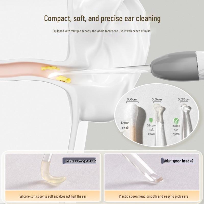 Мягкий наконечник для чистки ушей младенцев со светом и пинцетом