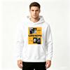 Men's Graphic Print Pullover Hoodie, Casual Yellow Union Theme Long Sleeve Hooded Sweatshirt for Daily Wear