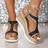 European and American Sandals Women's Shoes Are Versatile and Comfortable In Summer. Casual Mesh Women's Shoes Have Thick Soles and Wedge Heels. Lar
