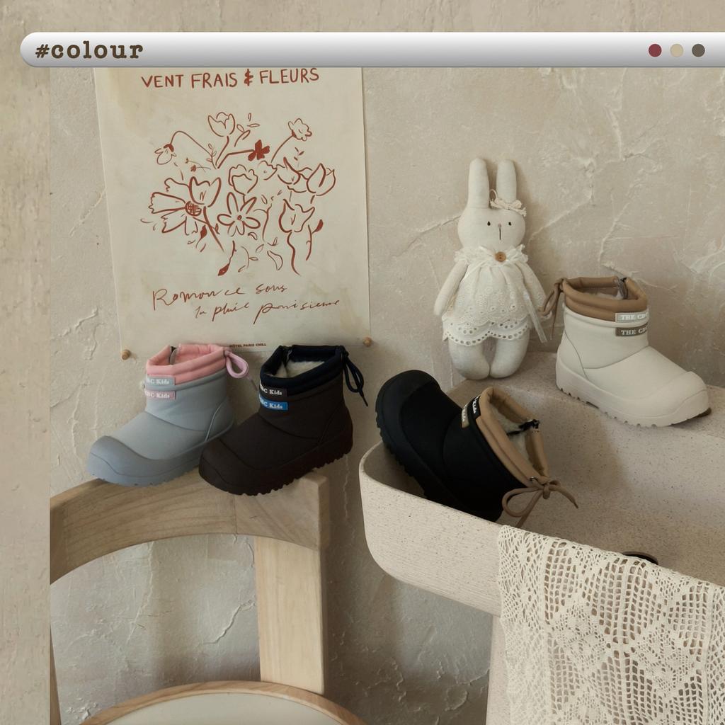 XSHX Paris Bauhaus | Boys and Girls Winter Waterproof Ski Snow Boots Full Rubber Non-slip Outsole Thickened Long Hair