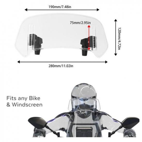 Регулируемое удлиненное ветровое стекло для мотоцикла BMW Honda Yamaha Suzuki Kawasaki