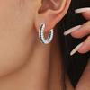 Black Stone Jewelry Hoop Earrings For Women
