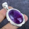 Натуральный Аметист Шалфея Драгоценный камень Серебро 925 пробы Ювелирная подвеска 2,05" B3d08