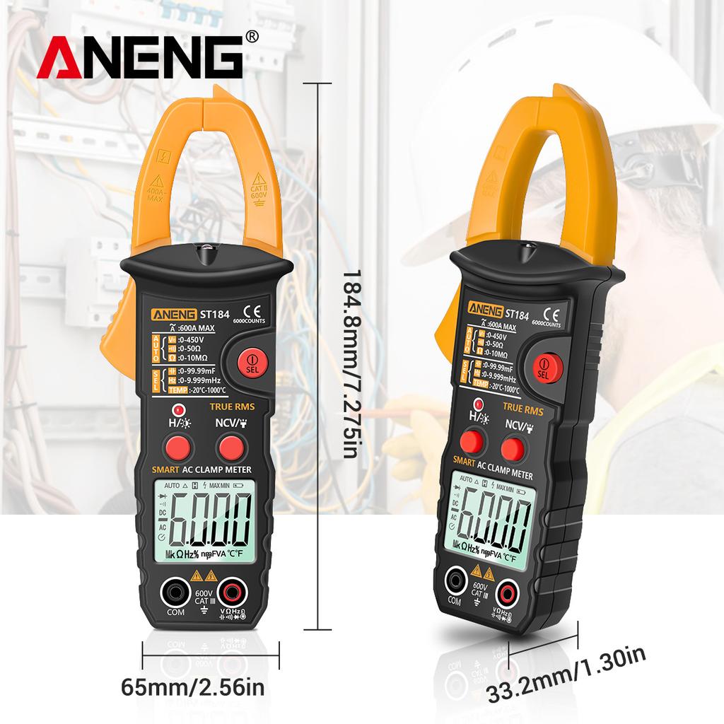 Aneng Цифровой мультиметр True RMS, клещи, детектор напряжения постоянного/переменного тока, амперметр переменного тока с омом