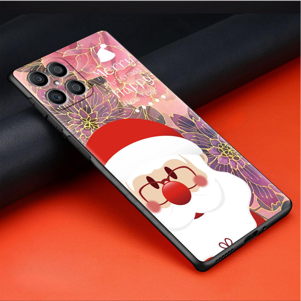 Кейс Красный Нос Олень Санта Клаус Для Huawei Honor X8 X9 P50 X7 50 20 8X Play 9A P40 P30 Lite P Smart 2021 Черный Чехол