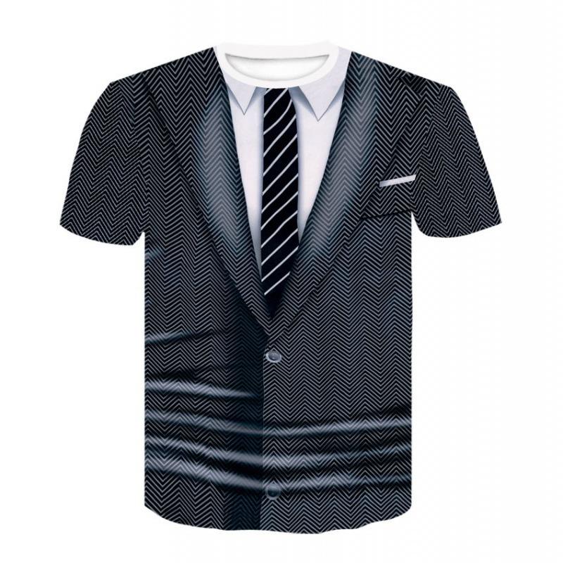 Summer Men's T-shirt 3D Cartoon Print Tees Loose Round Neck Short Sleeve Tops Men Clothing