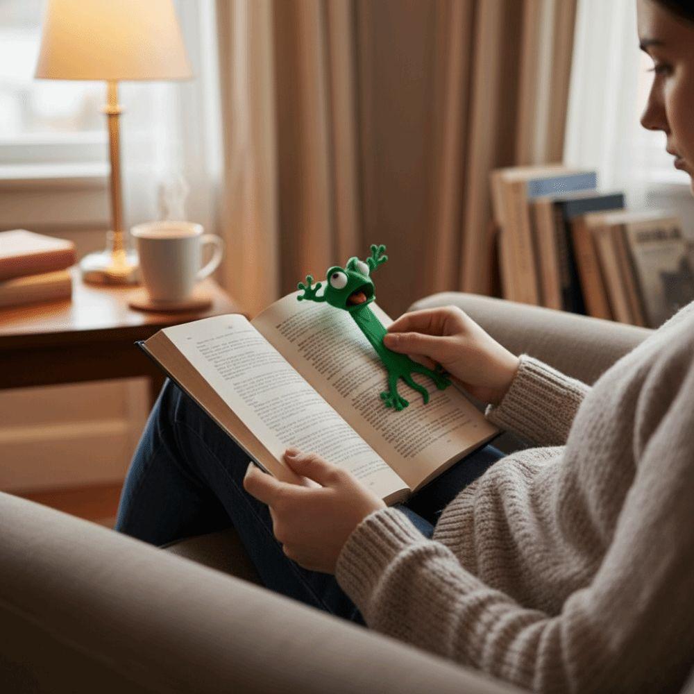 Creative Cartoon 3D Frog Bookmark Novelty Waterproof Reading Book Clip Unique Animal Book Clip Gifts