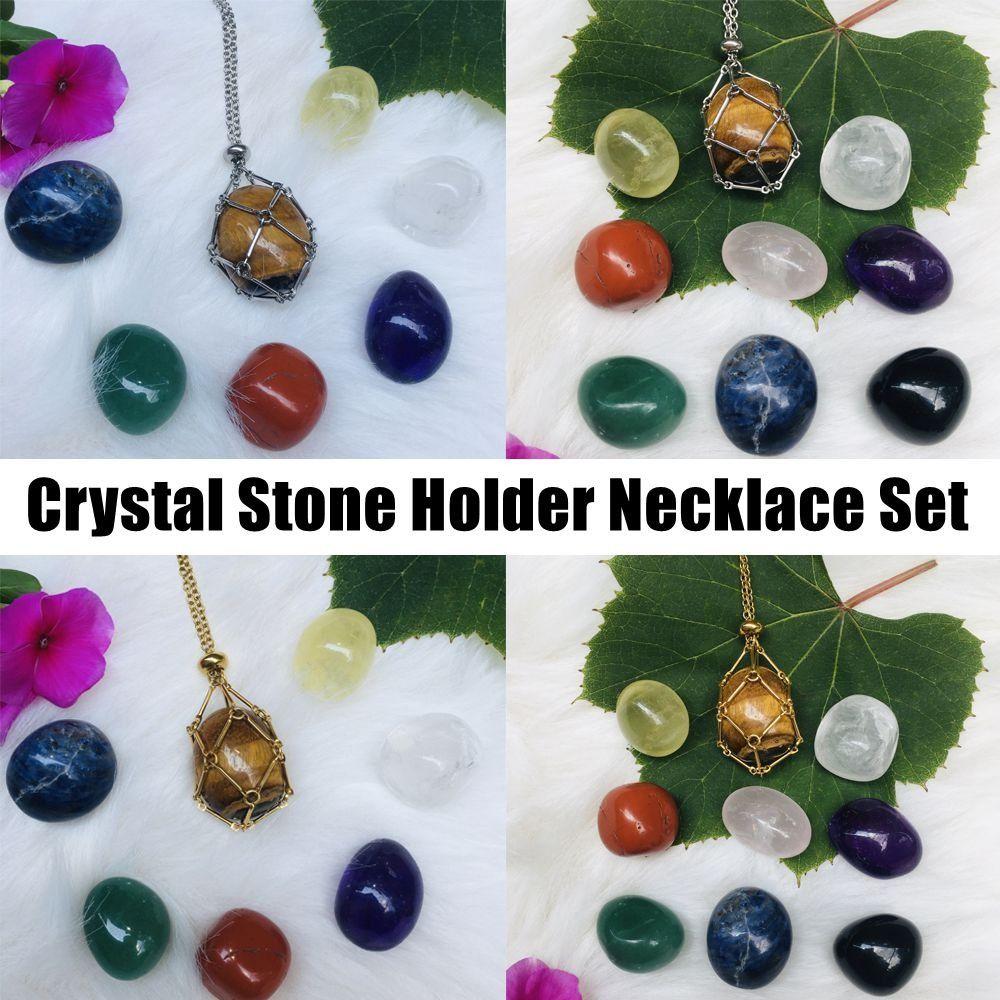 Медь Кристалл Сетка Металлическое Ожерелье Серебряный Цвет Цепи Ожерелья Камень Держатель Ожерелье Вечеринка