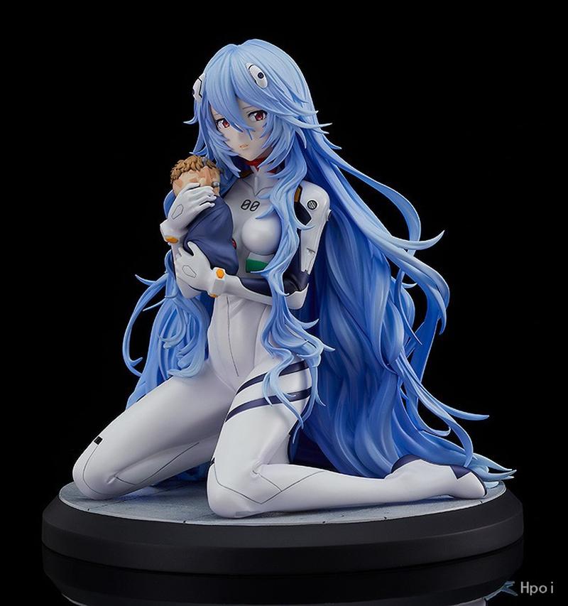 16 см Аниме Shin Evangelion Gekijouban Аянами Рей Фигурка Длинные Волосы Вер Сидячая Модель Игрушка Подарок Коллекция Арт ПВХ 1/7 Подвижная Сочлененная Масштаб