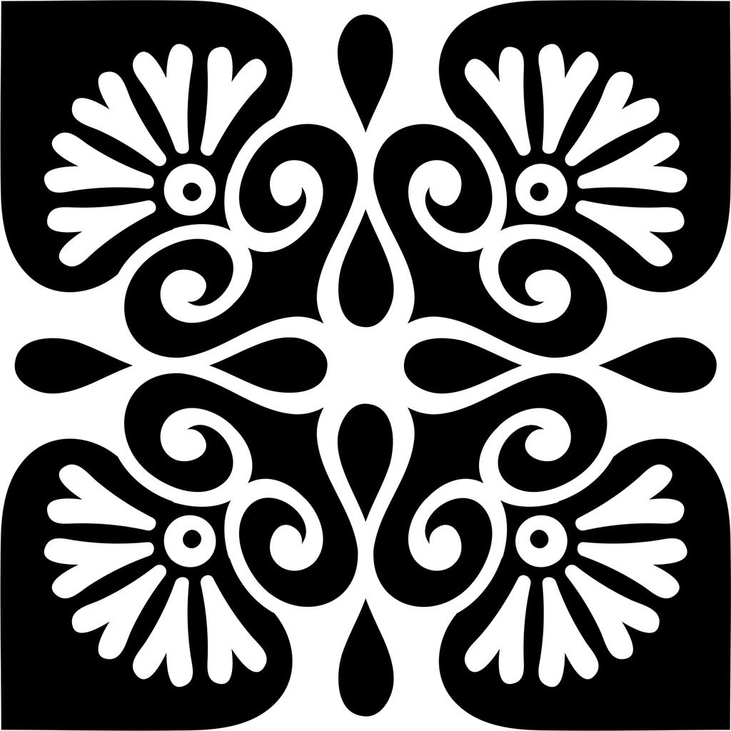Printtoo Card Making Square Wooden Rubber Stamp Цветочный узор мандалы Scrap-booking-2 x 2
