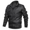 Autumn and Winter Men's Removable Hooded Knitted Hat Jacket Large Size Casual Locomotive Leather Jacket