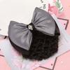 Rhinestone Ribbon Bowknot Stripe Net Bun Hair Cover Net Bun Snood Net Bun Crochet Women Barrette