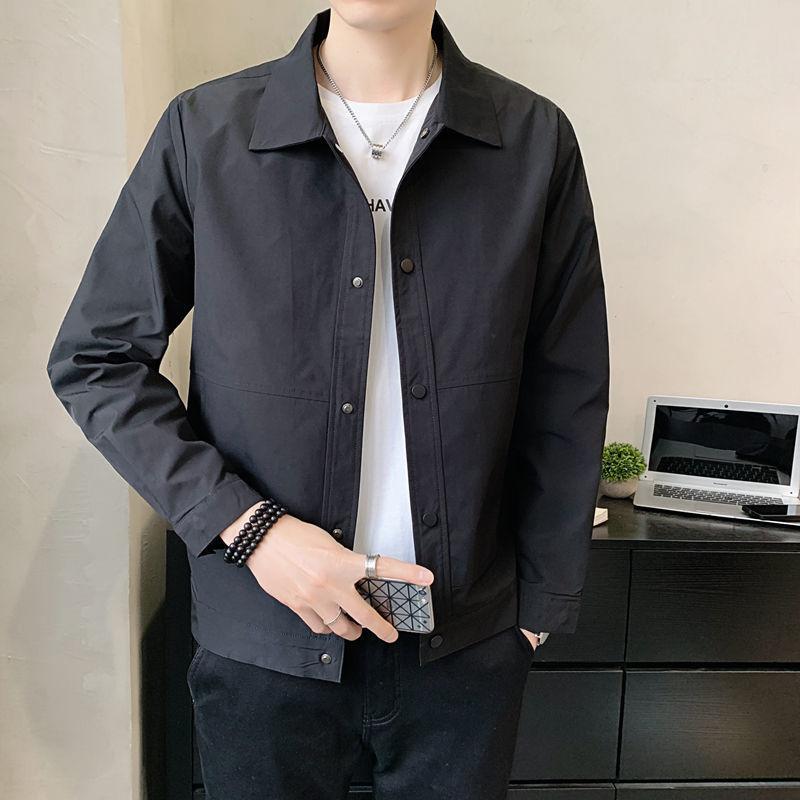 Men Casual Thin Single Layer Workwear Jacket Long Sleeve Outerwear For Men