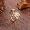 2024 New Fidget Spinner Rings for Women Cubic Zirconia Sunflower Rotatable Rings Adjustable Calming Worry Rings