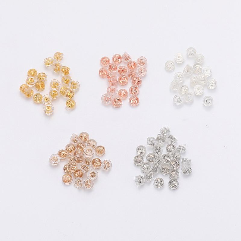 20 шт., силиконовые резиновые затычки для ушей, медное кольцо, беруши-гамбургеры для изготовления ювелирных изделий, аксессуары для сережек «сделай сам»