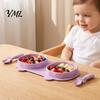 Lightweight Eating Supplies for Outing Silicone Baby Foldable Dinner Plates with Fork And Spoon, Easy Storage Kids Feeding Tray Travel Essentials,