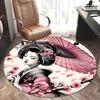Japanese Geisha, Chair mat Round Rug Office carpet, Machine Washable, Non slip, Suitable for Living Rooms, Bedrooms