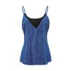 Women Plus Size Pure Sequins V Collar Sleeveless Glitter Vest Blouse Easy Top Shirt Fashion Sports Girl Blouse Tank Tops