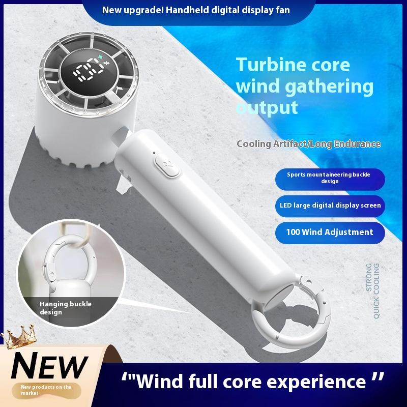 2025 Silent Mini USB Rechargeable Portable Handheld Air Cooling Fan Quiet Ice Compress Foldable English Bladeless Household