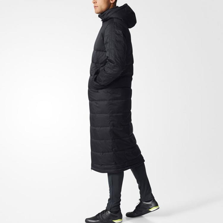 adidas Теплая повседневная длинная пуховая куртка мужская верхняя одежда черная BS0056