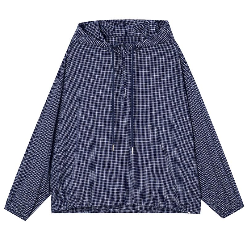 DIMANAF 2025 Новая осенняя блузка большого размера в клетку толстовка женская рубашка топы модный свободный