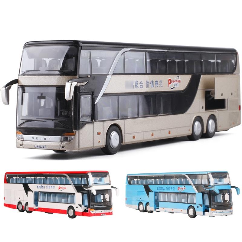 1/50 SETRA Автобус Игрушечная Машина Для Мальчика Литая Металлическая Модель Для Детей Инерционный Миниатюрный Звук Свет Образовательная Коллекция Подарок Ребенку
