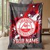 Custom Text Flannel Throw Blanket, Lightweight Cozy Bed Sofa BlanketAberdeen FC