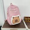 Fabric Capybara Oxford Backpack With Print Pattern And Durable Design Kids For